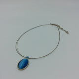 Blue Gemstone Wire Necklace -  In Her Shoes YW